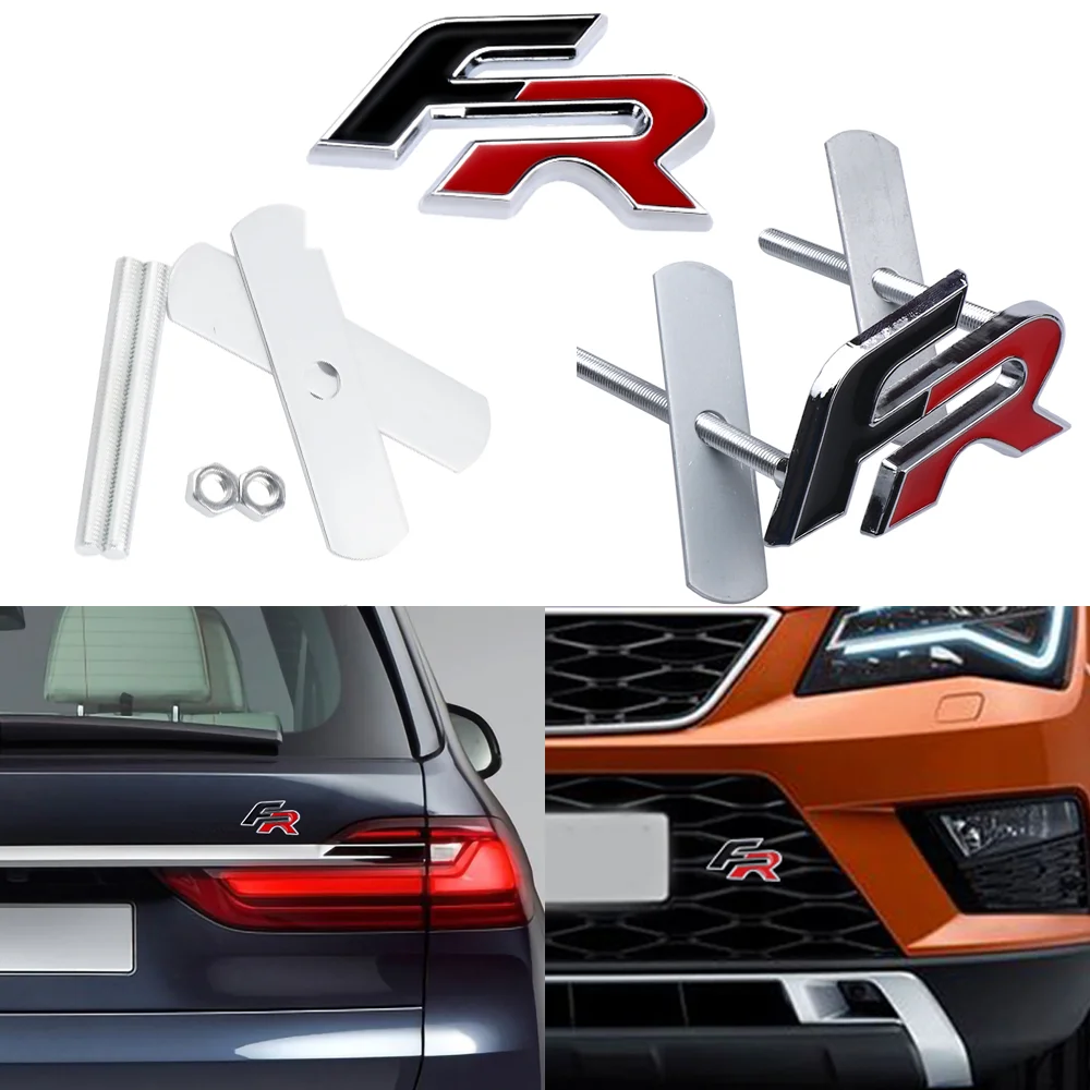 Emblema Adesivo 3D de Metal para Grade Dianteira de Carro, Acessórios de Tuning para SEAT FR Ibiza Mk1 Mk2 Mk3 5f 1p 6l 6j 6f Leon Cupra Racing Arona