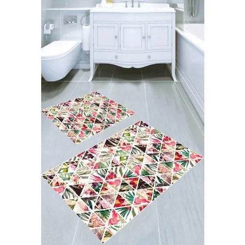 Inca Carpet Anti-Slip Soles Washable 2'li Bath Mat (50 X60 cm - 60 X100 Cm) BRC5122