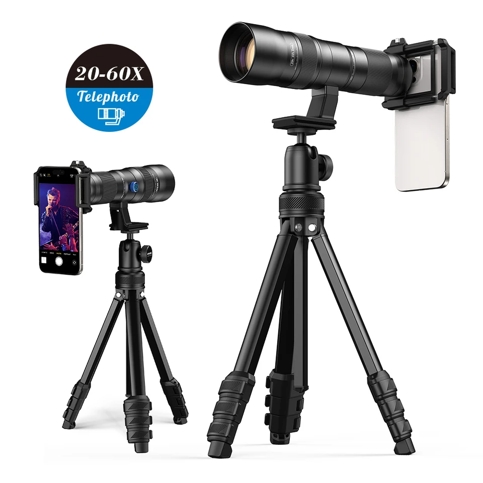 APEXEL 20-60X Telephoto LensKit スマホ望遠レンズ APEXEL 20-60X Super Zoom Lens, Phone Telephoto Lens Kit, HD Phone