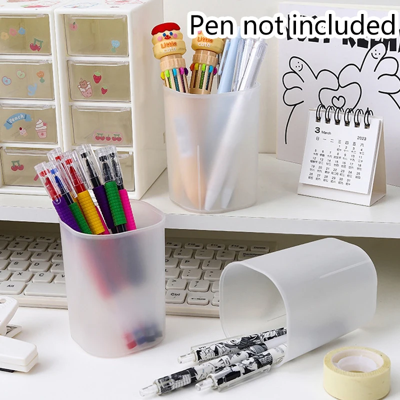 جديد منظم سطح المكتب لطيف فرشاة للمكياج قلم رصاص ماركر شفافة تخزين دلو مكتب مدرسة طالب القرطاسية #1