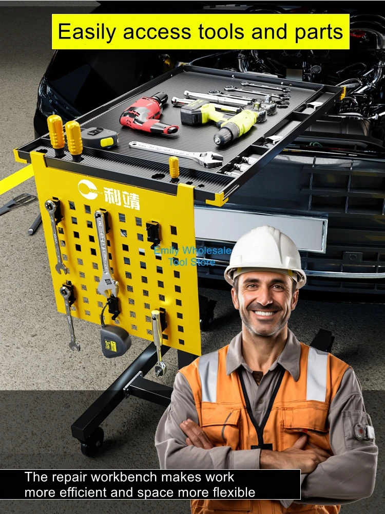 

Lifting Workbench Engine Repair Parts Storage Workshop Mobile Tool Cart Hand Truck Automotive Repair Tools