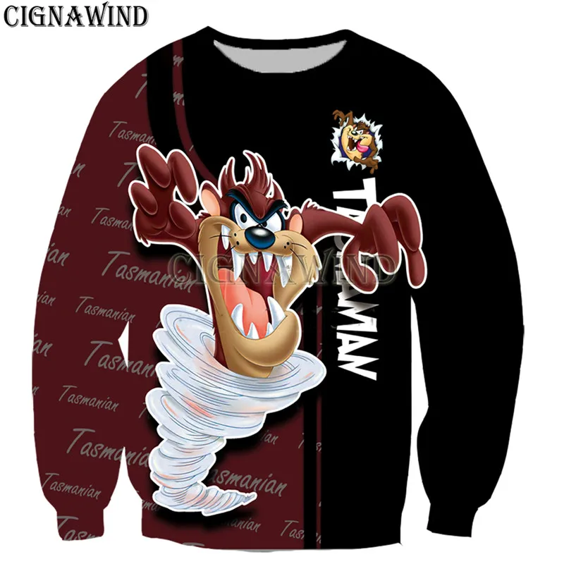 تي شيرت تسمانيا الشيطان عالي الجودة للرجال/النساء تي شيرت مطبوع ثلاثي الأبعاد تي شيرت هاراجوكو نمط هوديس/بلوزات/سترة صيفية