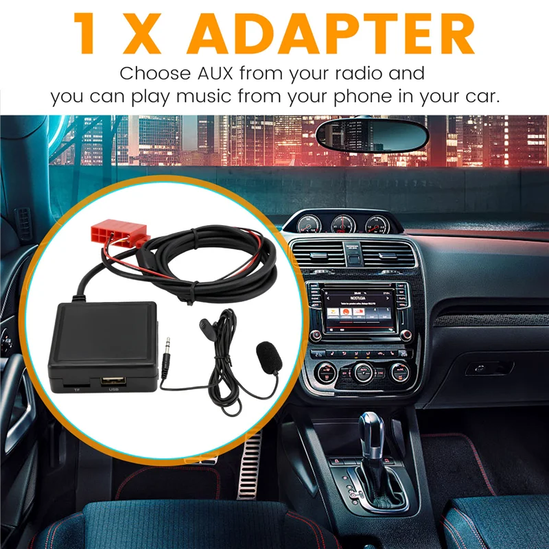 

A33K-150Cm Bluetooth Adapter For Mercedes W124 W140 W210 BE2210 BE1650 Handfree USB Aux