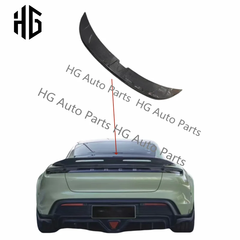 HG real carbon fiber rear bumper lid spoiler wing for porsche tayan upgrade  cmst style tail spoiler trunk lip wing