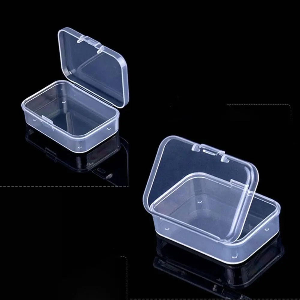 5 Sizse Square Storage Box Plastic Transparent Jewelry Beads Container Small Items Case Power Tools Holder