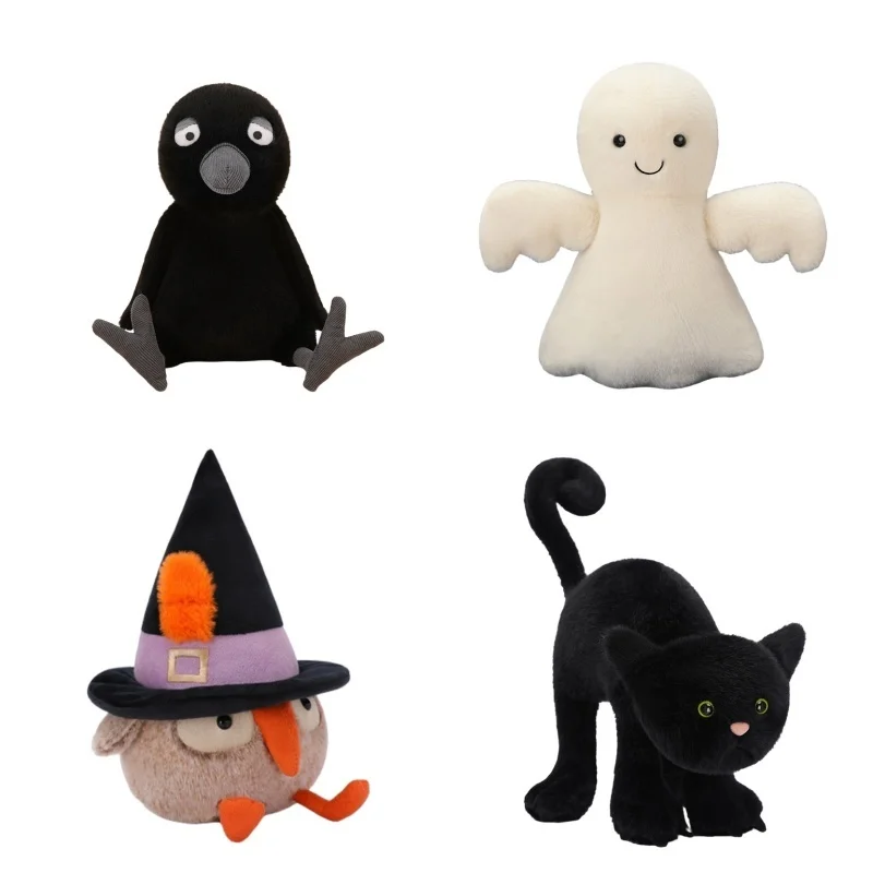 

Новейший Хэллоуин Страшный Кот Призрак Сова Ворона Кукла Каваи Плюшевая Игрушка Кукла Ручной Работы Мультфильм Аниме Каваи Кукла На День Рождения Игрушка Подарок
