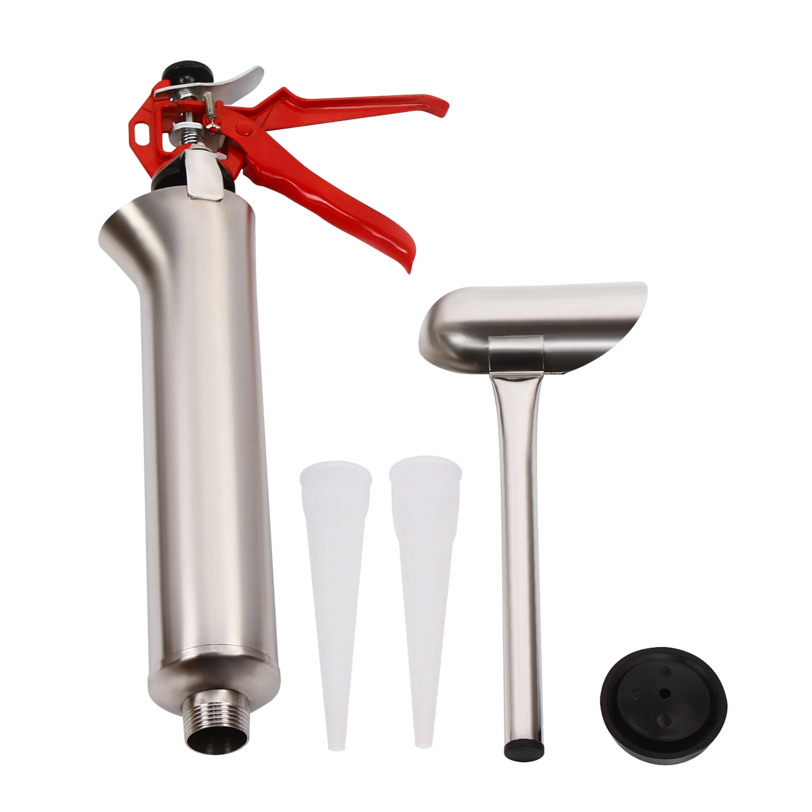 

Stainless Steel Caulk Gun with Smooth Surface Sausage Caulk Gun - Sausage Caulking Gun Set Contractors Replaceable Tips Included