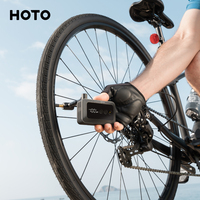 HOTO Air Pump Pocket 150PSI Mini Electric Inflate Bike Pump with Presta and Schrader Valve Flick Design for Road Bike Motorcycle