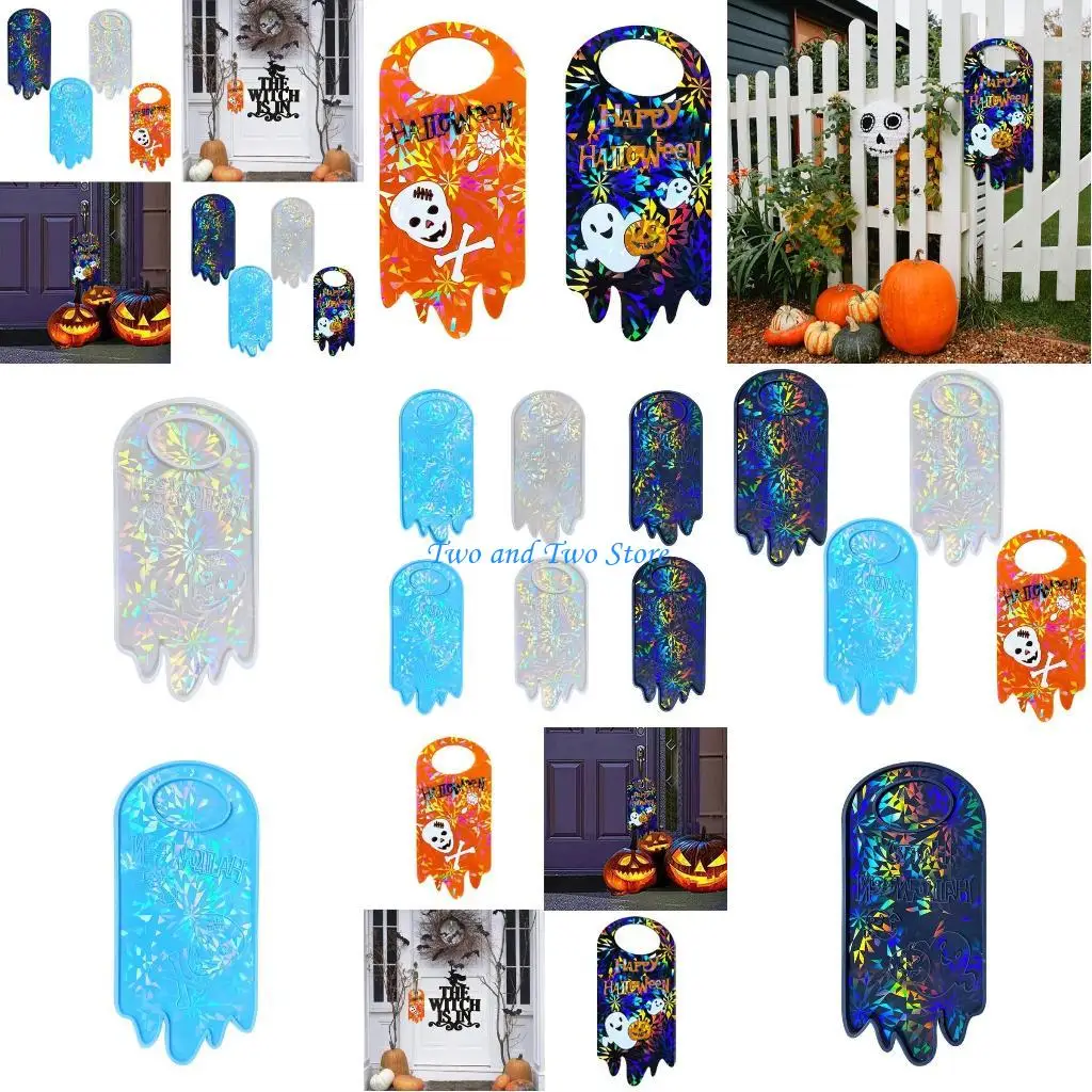

HX6F Halloween Resin Mold Keychain Pendant Epoxy Resin Molds Door Handle