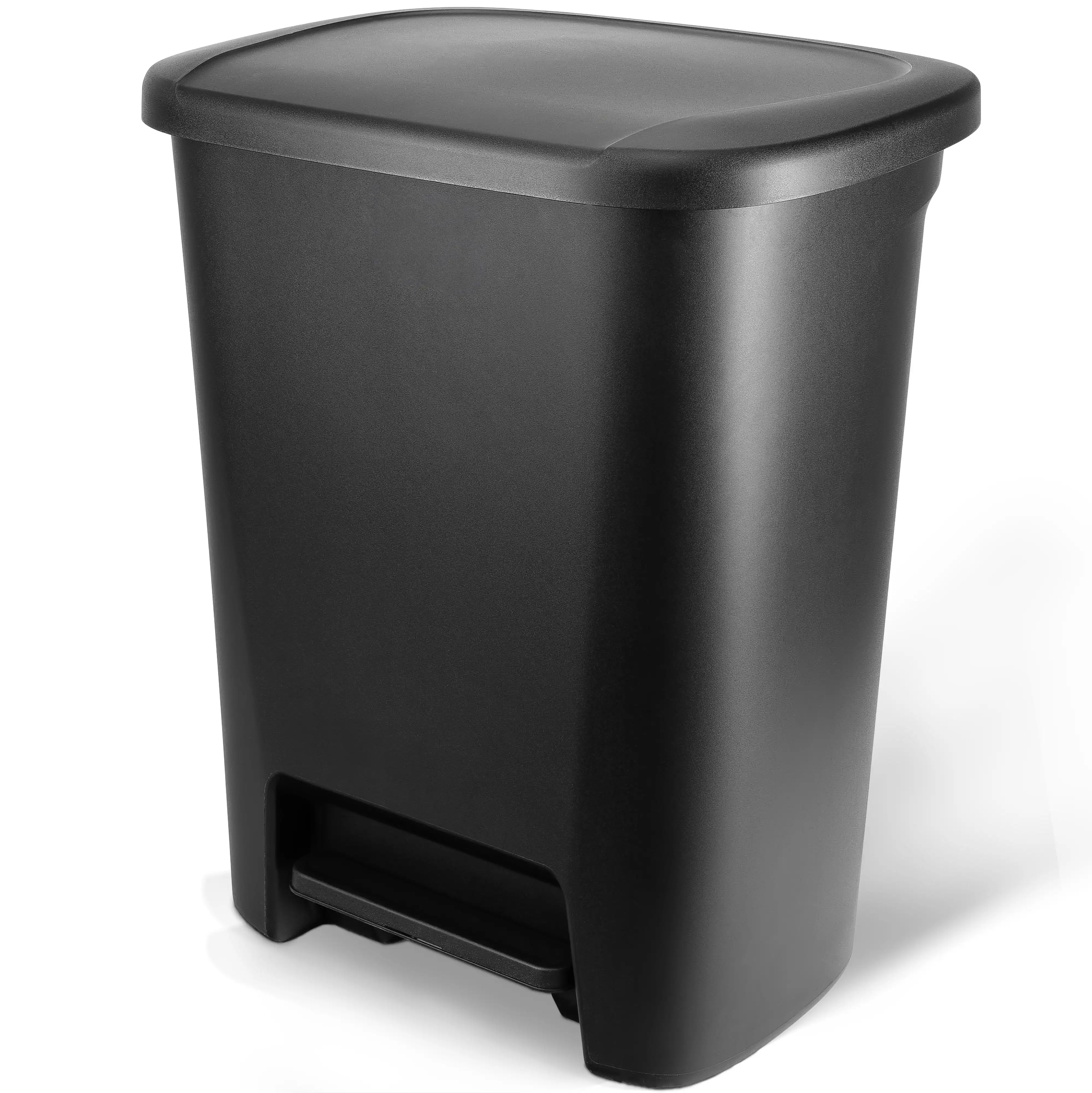 

20.4 Gallon Step-On Trash Can, Plastic Extra Large Kitchen Trash Can, Black
