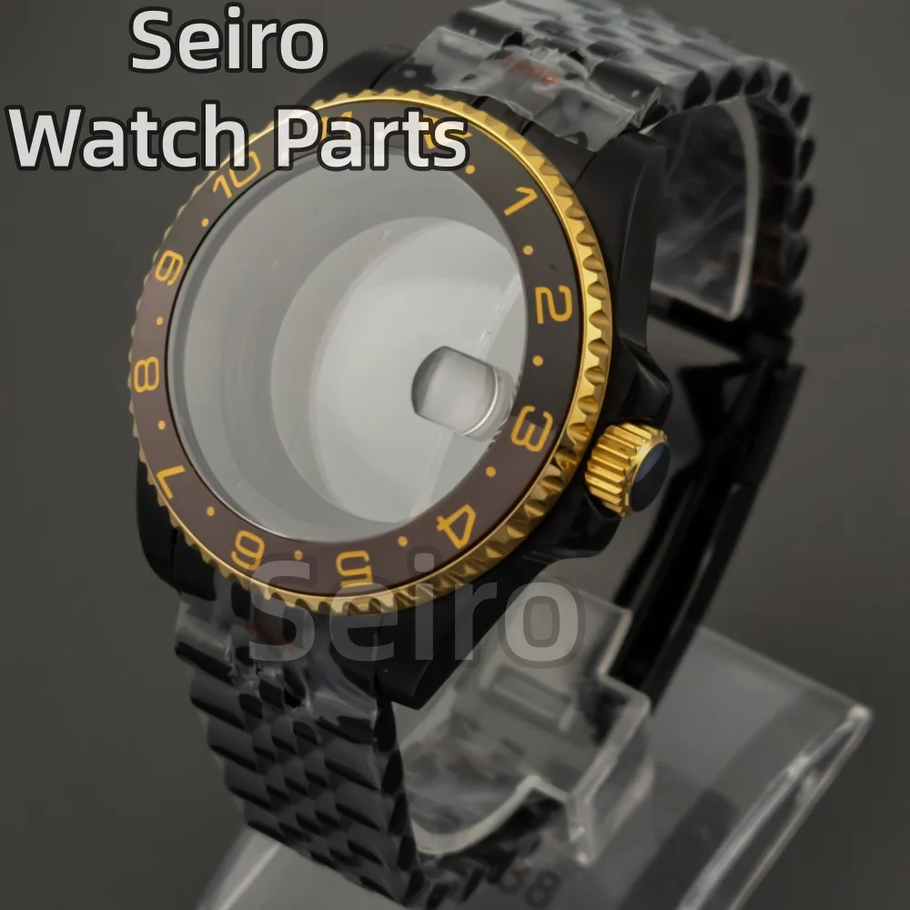 أسود 40 مللي متر NH35 حافظة 316L الفولاذ المقاوم للصدأ اليوبيل سوار حزام ل SUB GMT يخت ماستر NH35 NH36 NH34 حركة 28.5 مللي متر الطلب #4