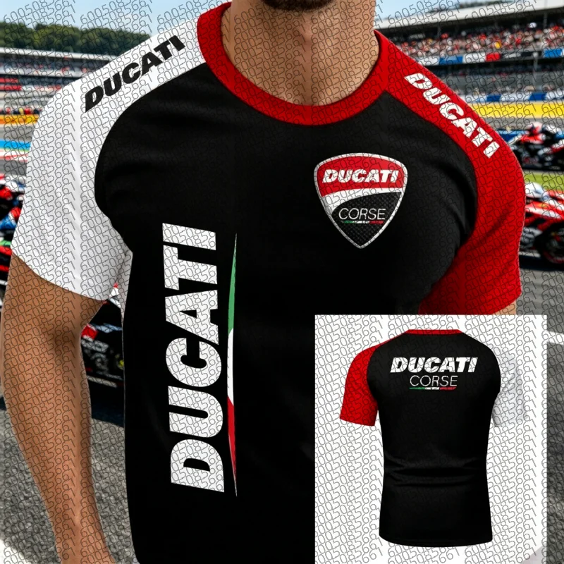 2026 Men's T-shirt Casual Short-sleeved Streetwear Popular Fashion Lightweight Outdoor Racing Suit Motorcycle for Parent-child