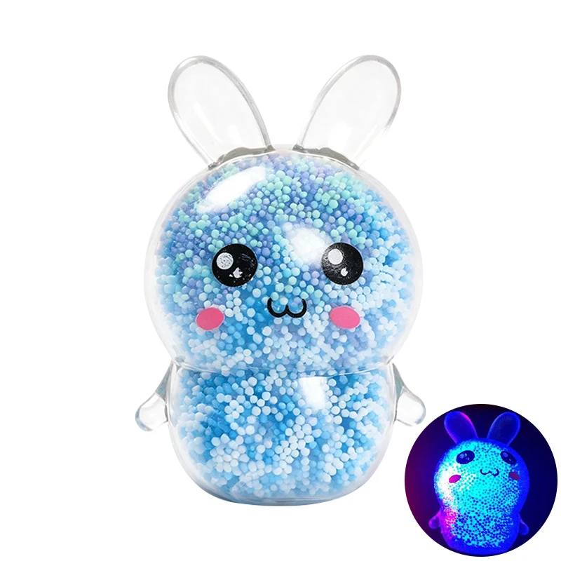 Leuchtende Tintenfisch-Hasen-Stressbälle, weiche Quetsch-Fidget-Spielzeuge, sensorische Angstlinderung, zufällige Farbe, Blasen-Oktopus-Ball, Geschenk