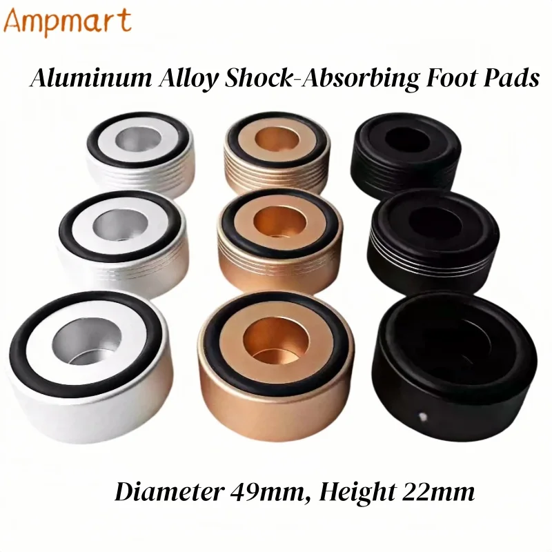 49 x 22 mm große Füße aus Aluminiumlegierung für Verstärker, Röhrenverstärker, CD-Player, Lautsprecher und Vorverstärker – vibrationsdämpfende Füße – Detail 1