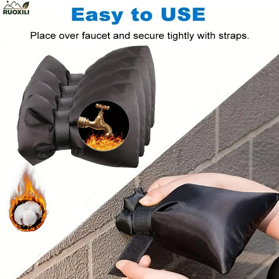 

2/4pcs Faucet Insulation Covers - Adjustable Straps of Waterproof Oxford Cloth for Winter Freeze Protection,Tap Protectors