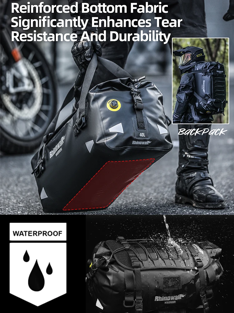 Rhinowalk Motorcycle Tail Bag - đánh giá và giá Motorcycle Tail Bag Waterproof Roll Top
