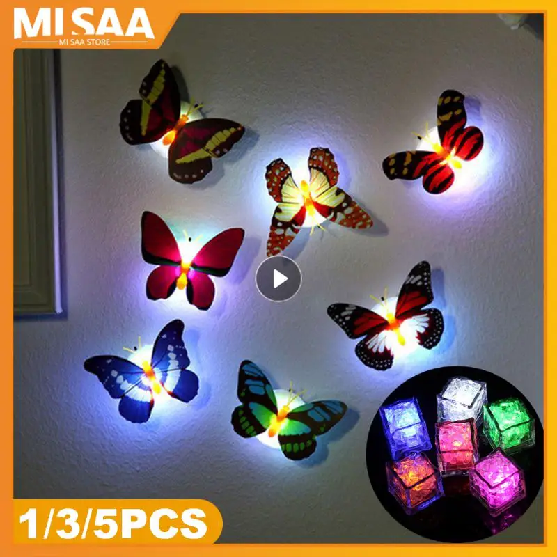 LED Night Lights Colorful Butterfly Wall Stickers Decals Kids Room Home Decor Energy Saving Decorative Lamp Novelties Wall Light