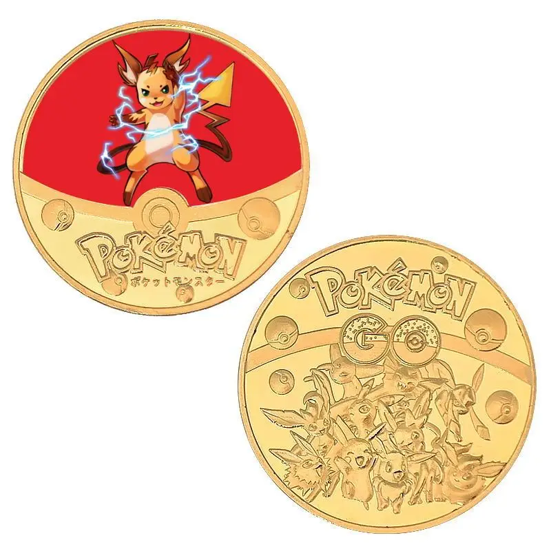 

2025 New Pokémon Evolution Commemorative Coin Pokémon Anime Peripheral Figure Commemorative Coin Gold Collection