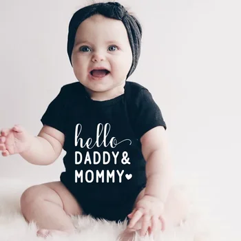 Hello Daddy Mommy Baby Bodysuit 2