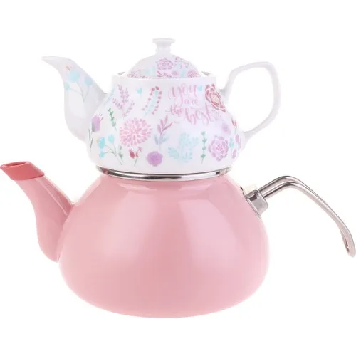 Roe Levin Enamel Porcelain tea Pot Set