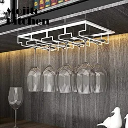 Wine Glasses Holder Bartender Stemware Hanging Rack Under Cabinet  Organizer Glass Goblet Iron  Tool Bottle Display