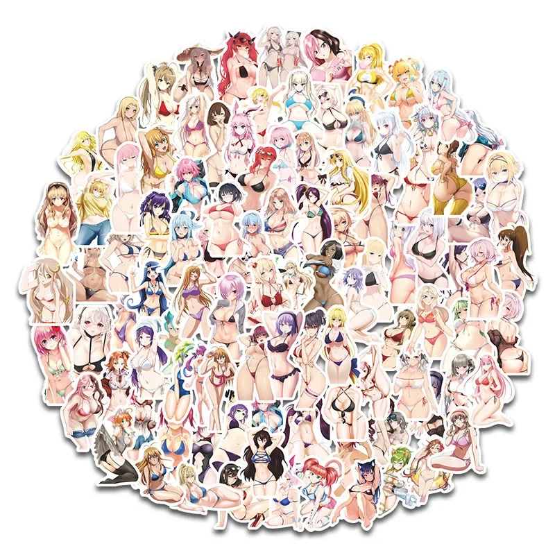 100ชิ้นสาวเซ็กซี่ hentai waifu สติกเกอร์ผู้ใหญ่อะนิเมะกราฟฟิตี decals โทรศัพท์แล็ปท็อปสติกเกอร์กระเป๋าของเล่นคลาสสิก