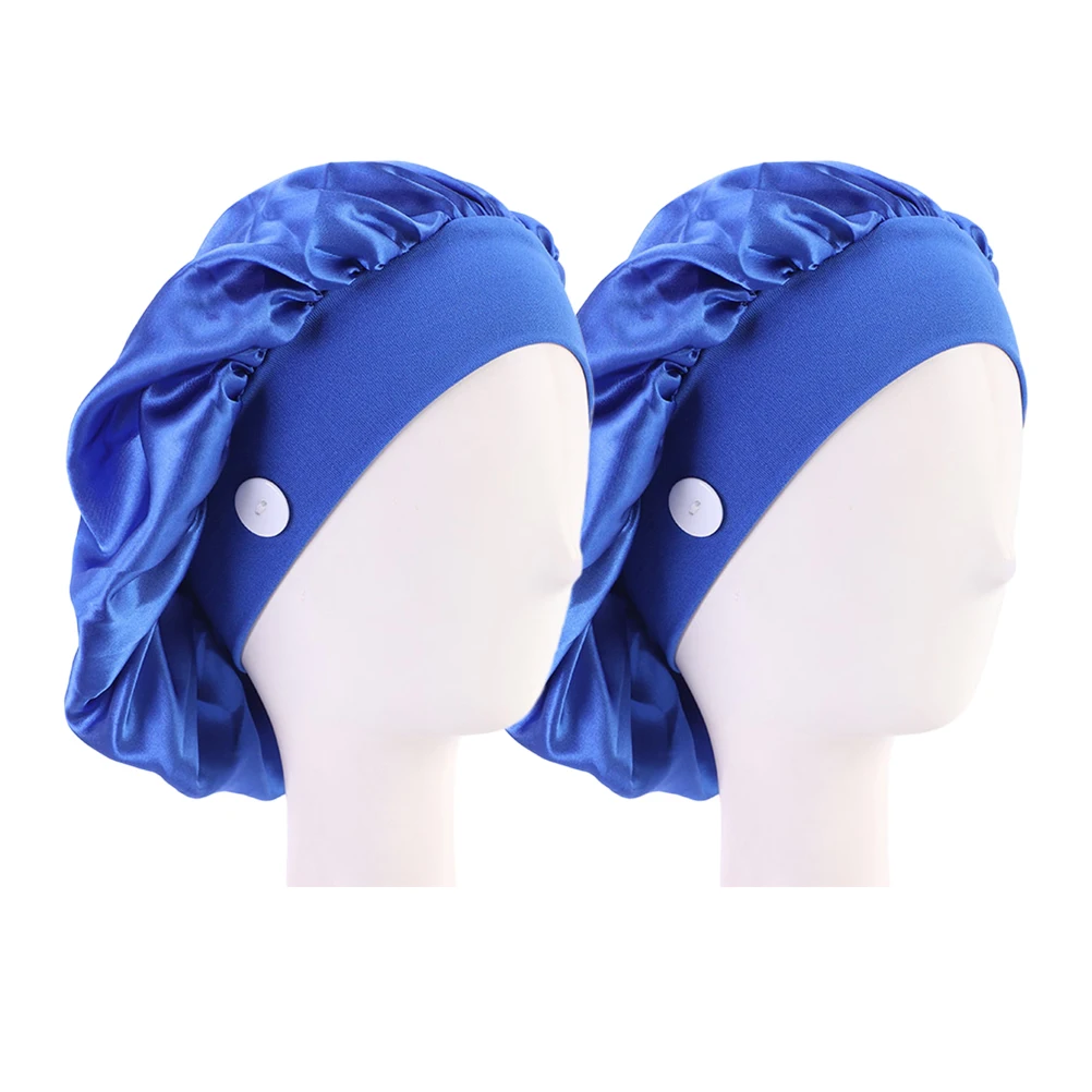

2Pcs Anti-length Protection Strap Durable Button Hanging Mask Hat Hat Elastic Round Cap Nurse Mask Protective Hair Cover