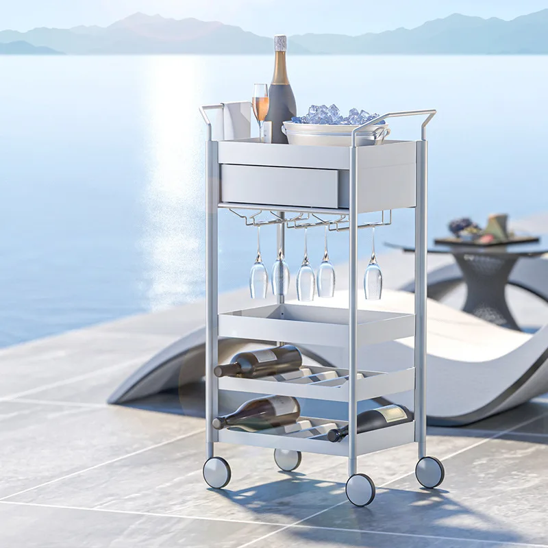 

Kitchen floor-to-ceiling multi-layer storage rack, movable with wheels, bathroom storage rack