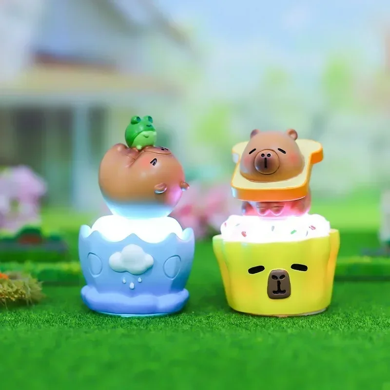 Capibala กล่องตาบอดเครื่องประดับหมุนกระดิ่งสไตล์โต๊ะสัตว์เลี้ยงน่ารัก Decompression หมุนเสียงปลดล็อค 6 รูปร่างการรักษา