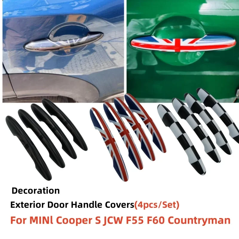 For MINI Cooper S JCW F55(5-Door) F60 Countryman Exterior The Black Flag Door Handle Cover Decoration Car Styling Accessories