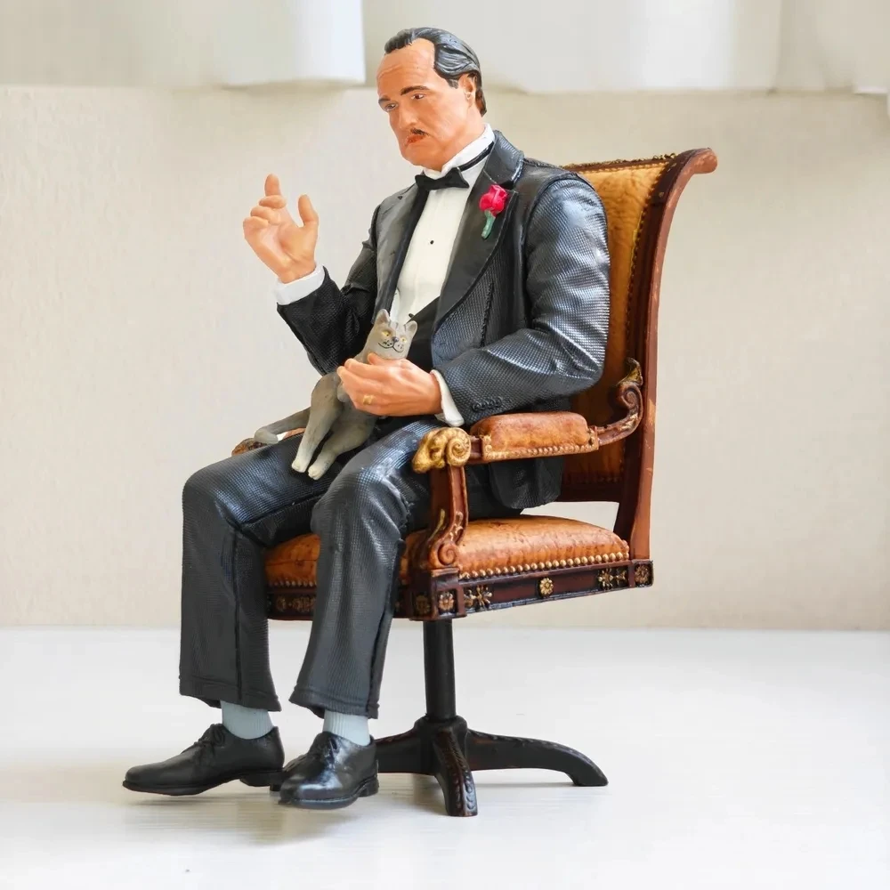 15cm The Godfather Michael Corleone Handsome Doll Hand-Made Model Sitting Posture Gesture Exchangeable Ornaments Toy Gift