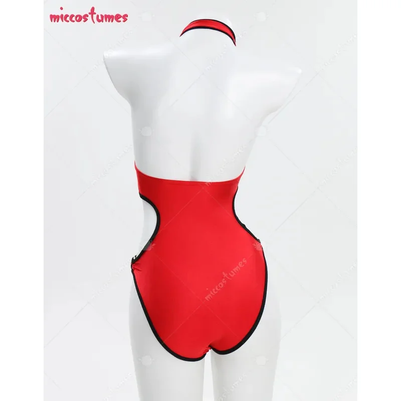

25COSЖенский купальник, сексуальный красный цельный купальный костюм с вырезом и высоким воротом, купальник с контролем живота