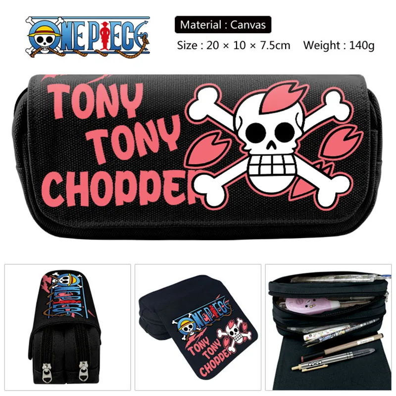 Anime Periphery One Piece School Stationery Pen Case Luffy Zoro Sanji Cartoon Pen Bag Multifunctional Pencil Case Children Gift