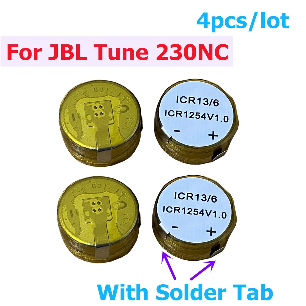 4pcs/Lot LIR1254 70mAh 3.7V Wireless Bluetooth Headset Battery for JBL Tune 230NC 230 NC T230NC TWS Earbuds Fits for CP1254