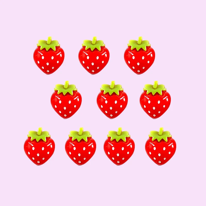 10pcs Red Strawberry fridge magnets Resin Craft whiteboard Refrigerator Kid Message post Home DIY Decoration Accessories