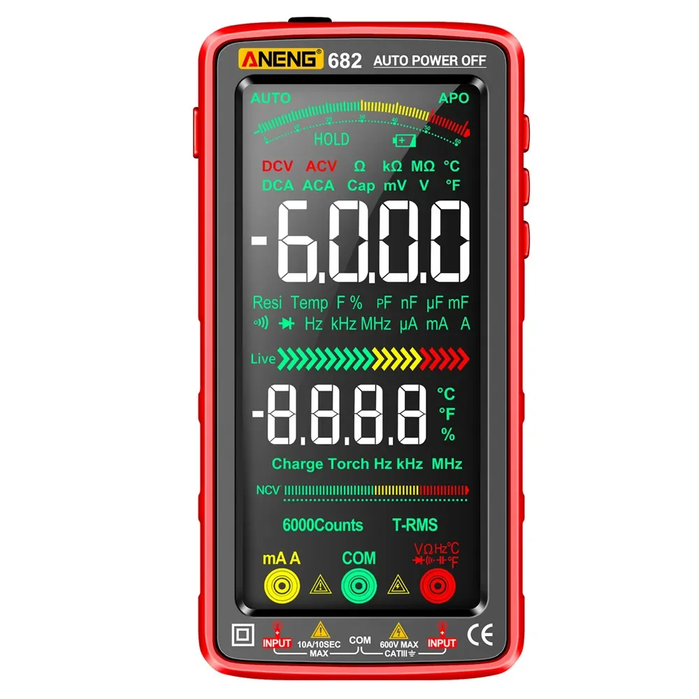 

ANENG 682 Smart VA Reverse Multimeter AC/DC Ammeter Voltage Tester Rechargeable Electric Ohm Diode Tester Electrician Tools