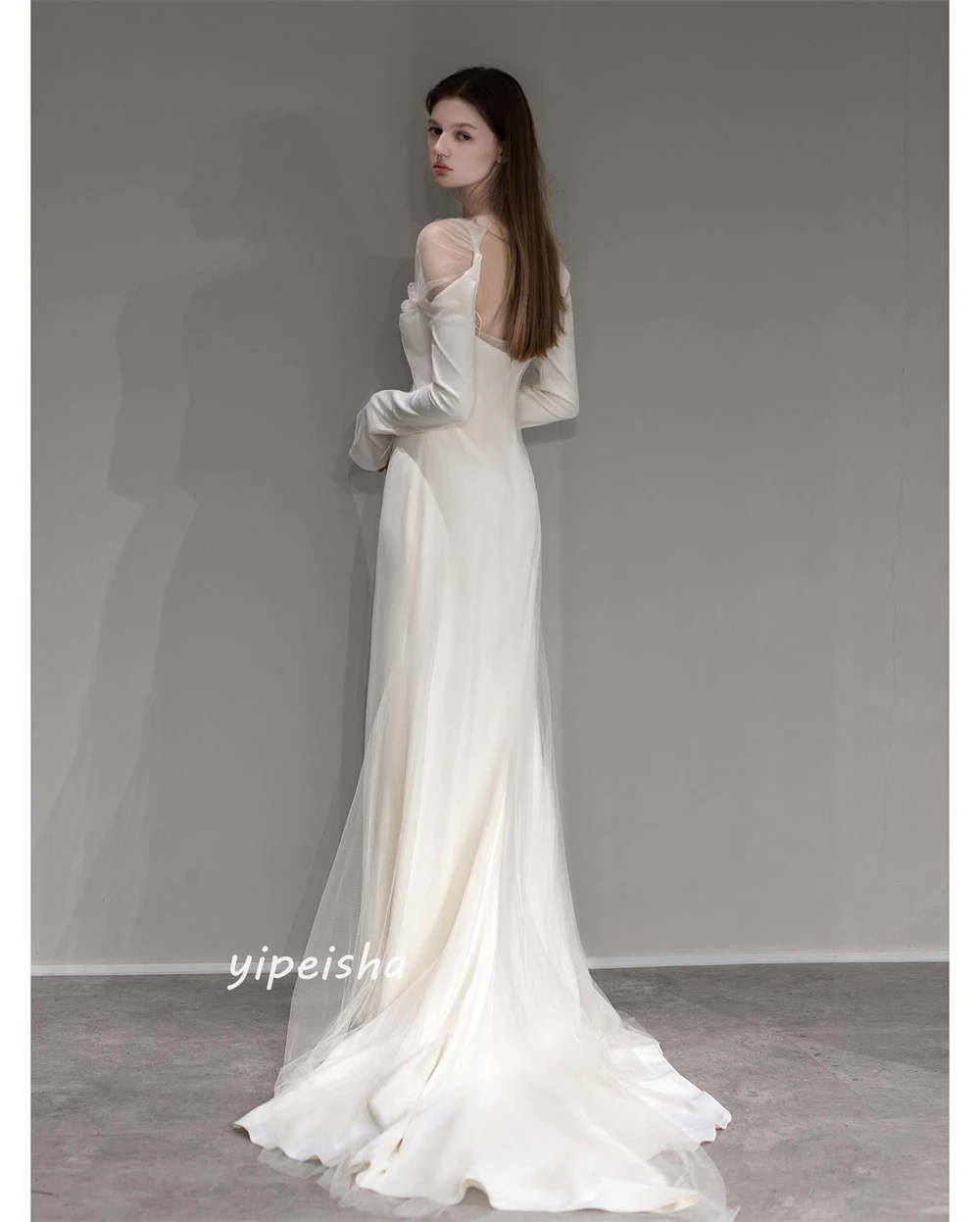 Jiayigong  Tulle Ruched Engagement A-line Off-the-shoulder Bespoke Occasion Gown Long Dresses