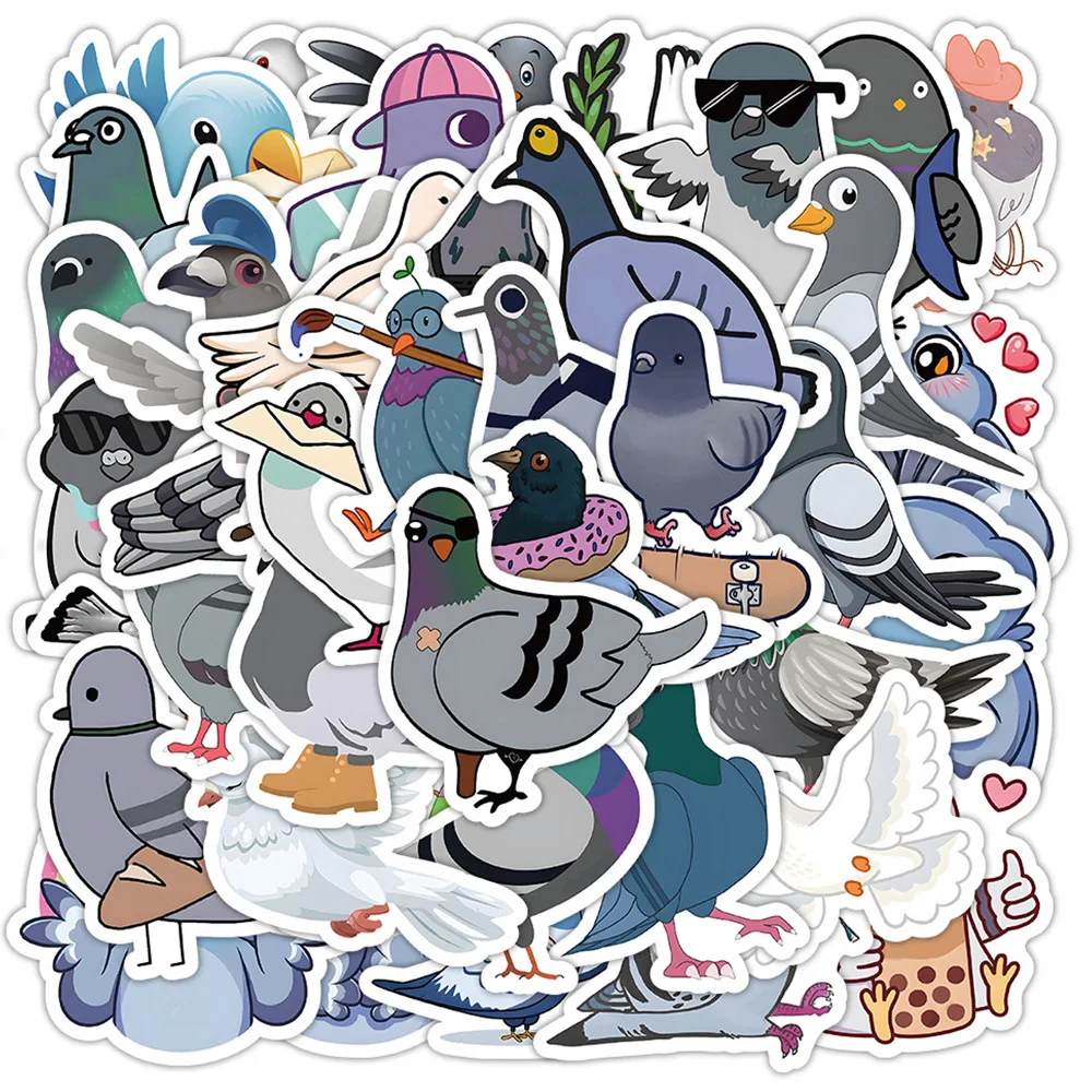 

10/30/60pcs Cute Cartoon Animal Pigeon Graffiti Stickers Laptop Guitar Scrapbook Phone Diary Fridge Decoration Sticker Kid Toy