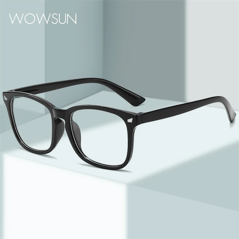 WOWSUN Blue Light Blocking Glasses, Anti Eye Strain Headache (Sleep Better),Computer Glasses UV400 Transparent Lens W-107