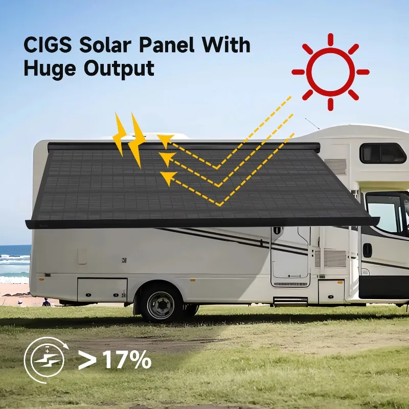 650W Large Flexible Solar Panel, RV Caravan Special Awning Module, High Durability Solar Accessories for Motorhome Use