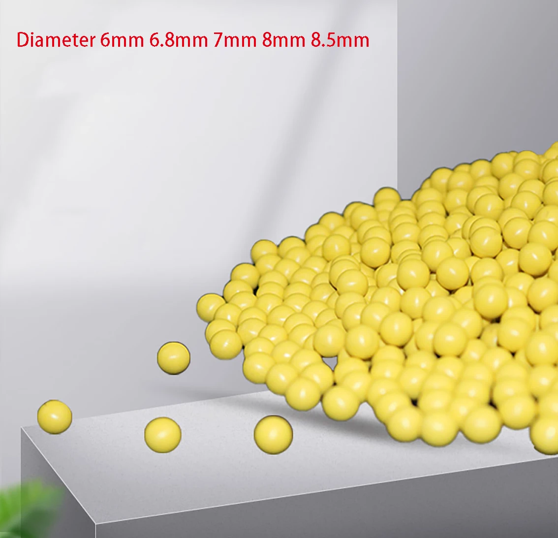 5/10/15/20/50Pcs Diameter 6mm 6.8mm 7mm 8mm 8.5mm Yellow Round Solid Rubber Ball Sealing Rubber Ball Industrial DIY Parts