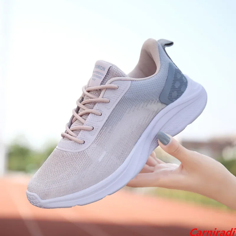 Lightweight Flying Weave Fashion Running Shoes Women Hollow Out Breathable Jogging Casual Sneakers Ladies Summer Casual Sneakers