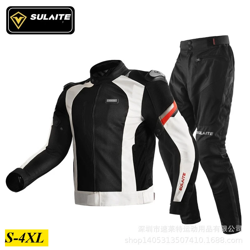 Motorcycle Mesh Cycling Suit Four Seasons Breathable Anti-drop Suit Road Racing Rally Suit Locomotive Equipment Size S-4XL