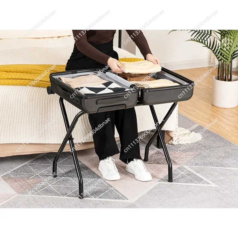 Thickened Carbon Steel Hotel Room Luggage Storage Rack Metal Webbing Rack Foldable Finishing Special Rack Portable