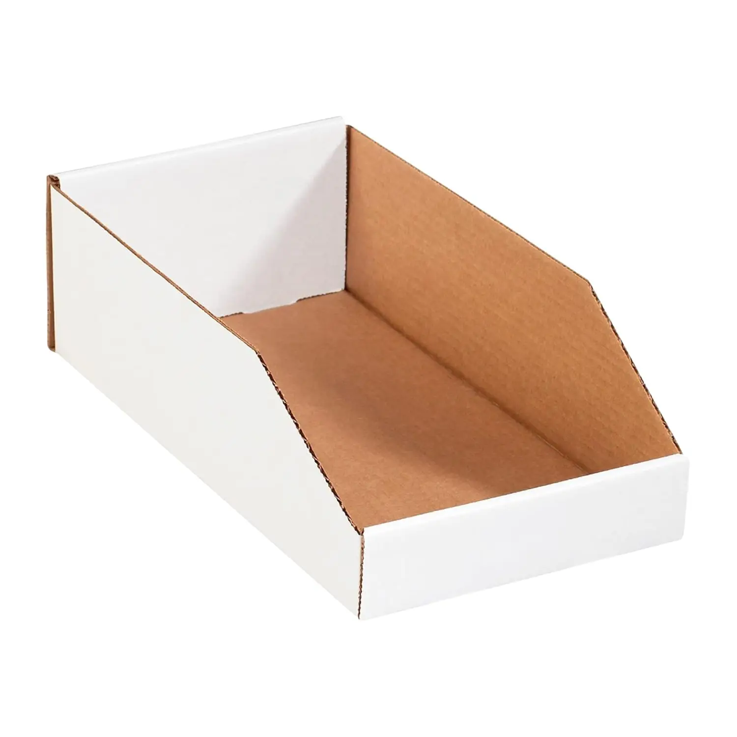 

50 Pack Cardboard Storage Bins, 24x8x4.5 inch Open Top Boxes for Organization, Parts, Garage, Warehouse, Home
