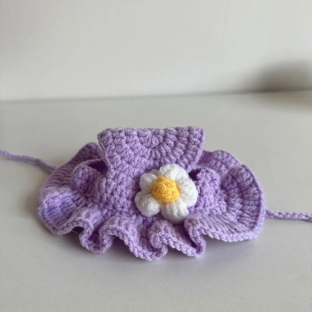 

Handmade Cute Flower Cat Hat Cute Pet Hat Pet Headgear Kittens Knitted Hat Funny Cospaly Headgear Photo Shoot Props Pet