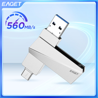 Eaget 2 in 1 USB Pendrive 512G 1TB USB Flash Drive 560Mb/s USB Type C Gen 2 Pen Drive Key USB Stick for PC Smartphone Tablet