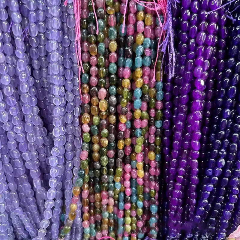 Oval Irregular Natural Stone Beads Agates Crystal Jade Loose Spacer Beads For Making Jewelry DIY Bracelets Necklace Accessories