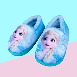 New Autumn Winter Kids Shoes Elsa Girl Heel wrapped cotton shoes Warm Slippers Children Christmas Slippers Enfant Baby Shoes