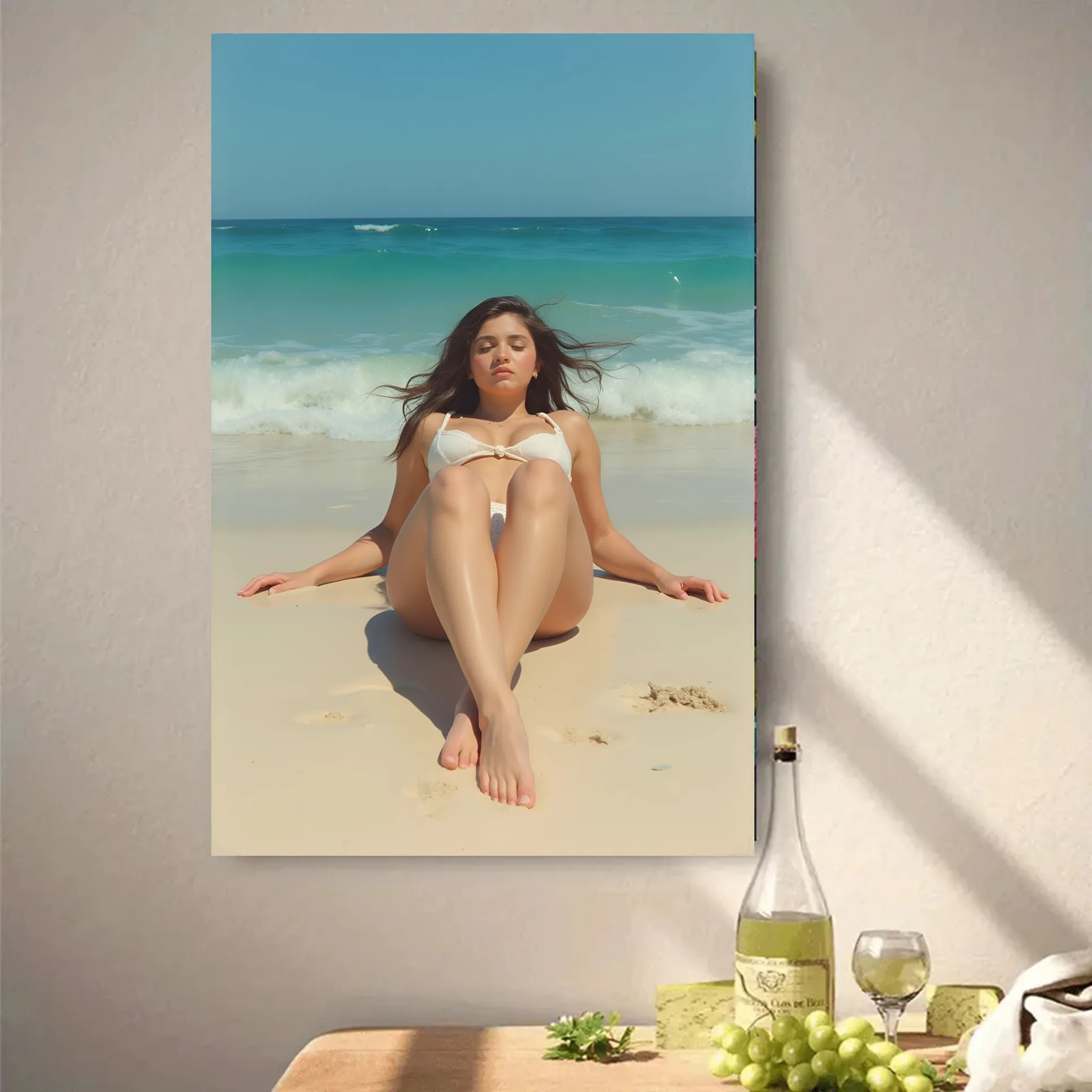 Beach Sunbathing Metal Wall Art Sign - Iron Coastal Decor for Home, Bar, Cafe, Garage & Outdoor No Electricity Wall-Mounted Sum